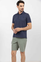 Polo bleu marine chic décontracté | Elora