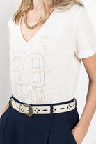 Tee-shirt crème message pailleté | Elora