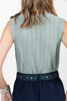 Débardeur bleu clair métallisé | Elora