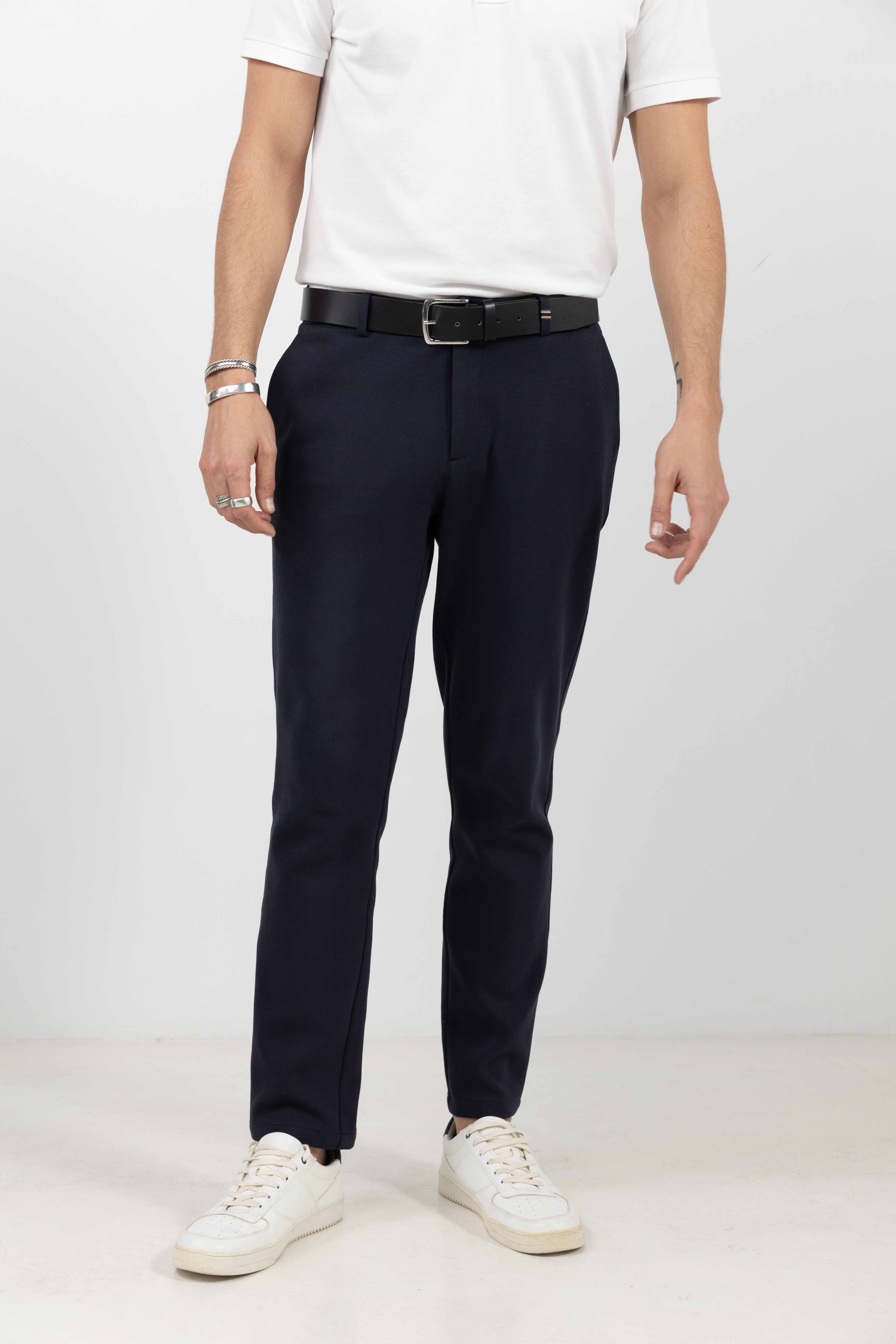 Pantalon bleu marine chic confort | Elora