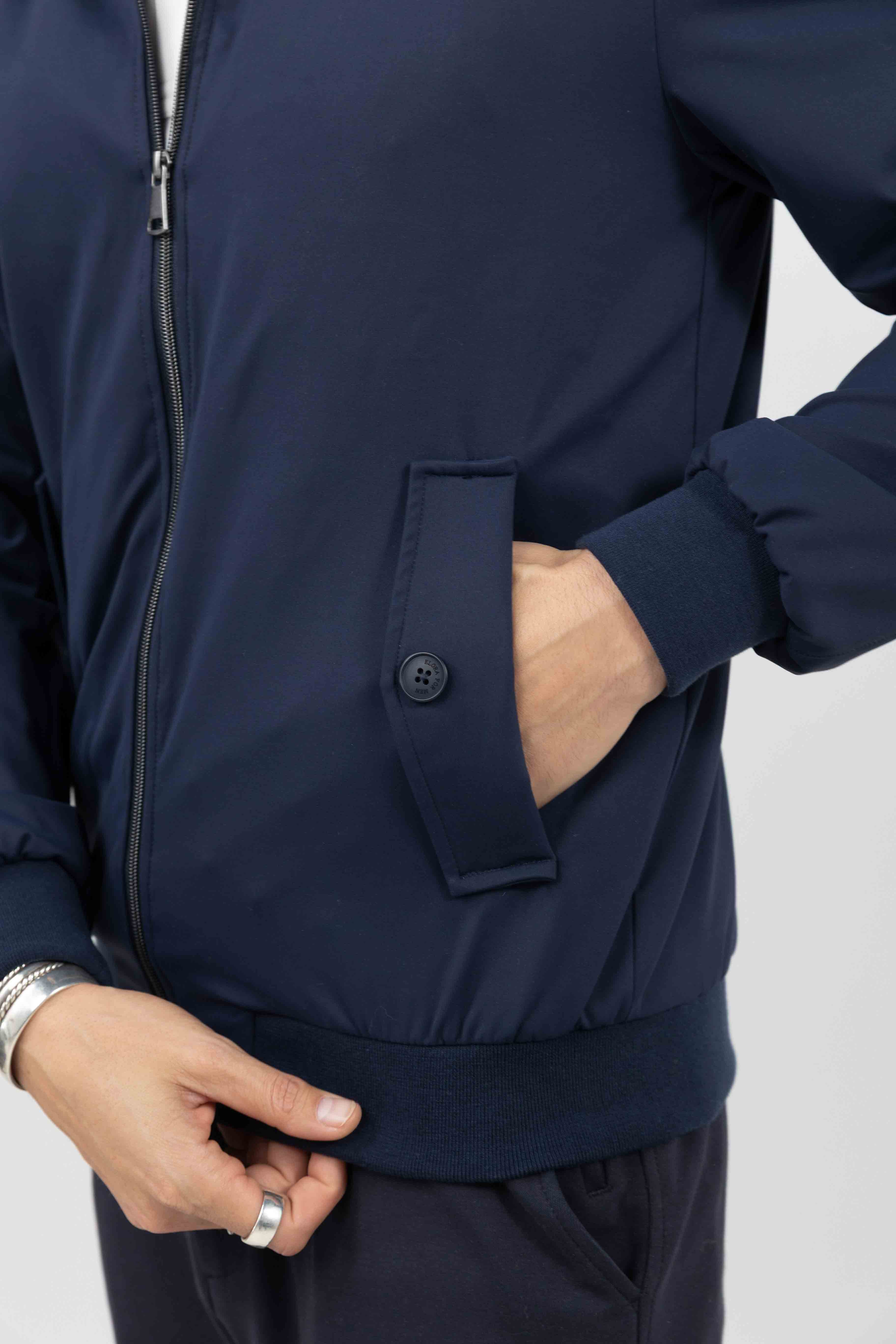 Blouson casual bleu marine déperlant | Elora