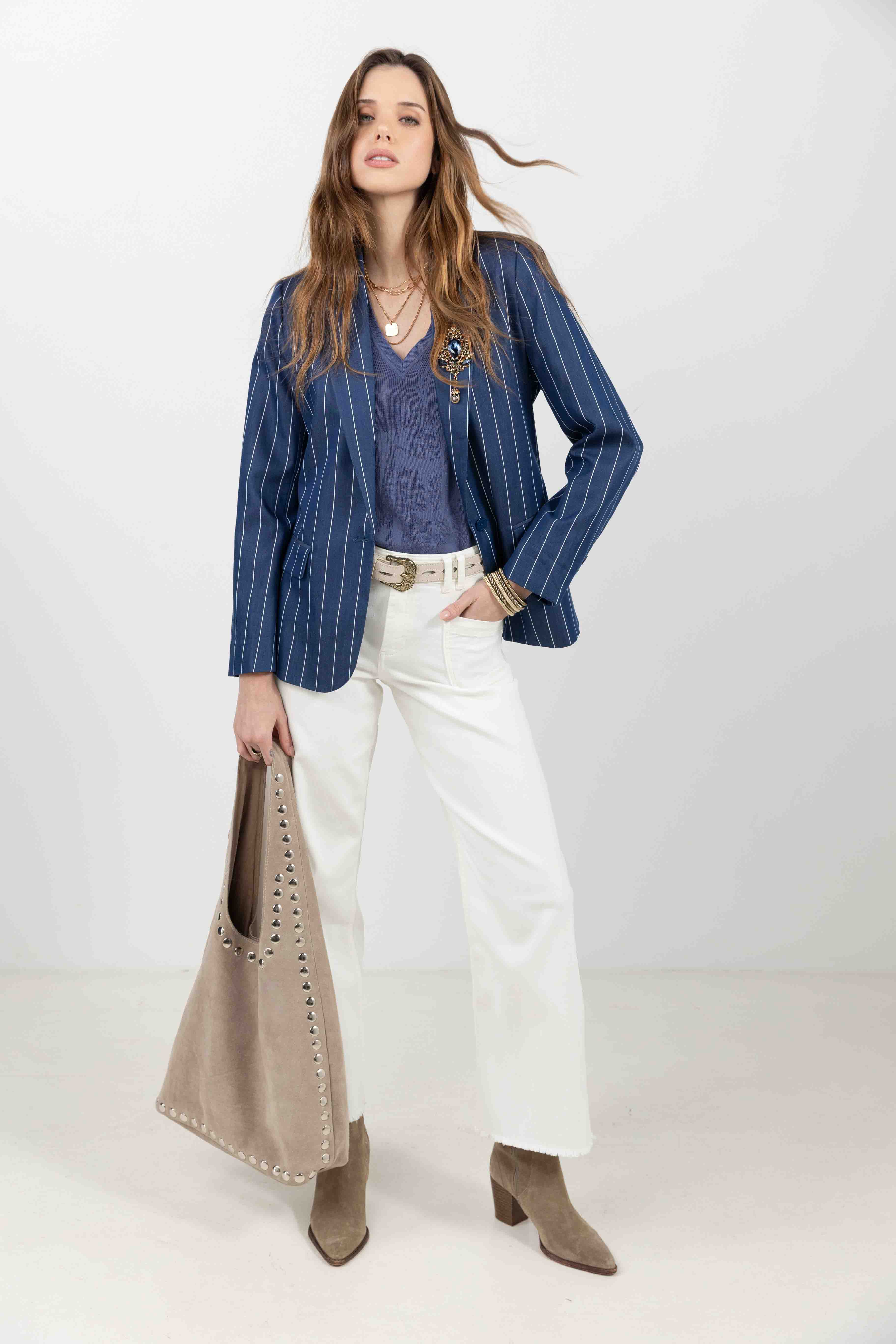 Pull lavande maille florale | Elora