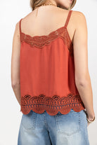 Caraco terracotta fluide dentelle féminine | Elora