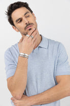 Polo bleu tricot léger chic | Elora