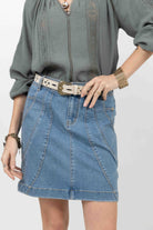 Jupe en jean stretch coupe droite | Elora