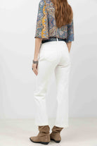 Jean blanc bootcut broderie chic | Elora