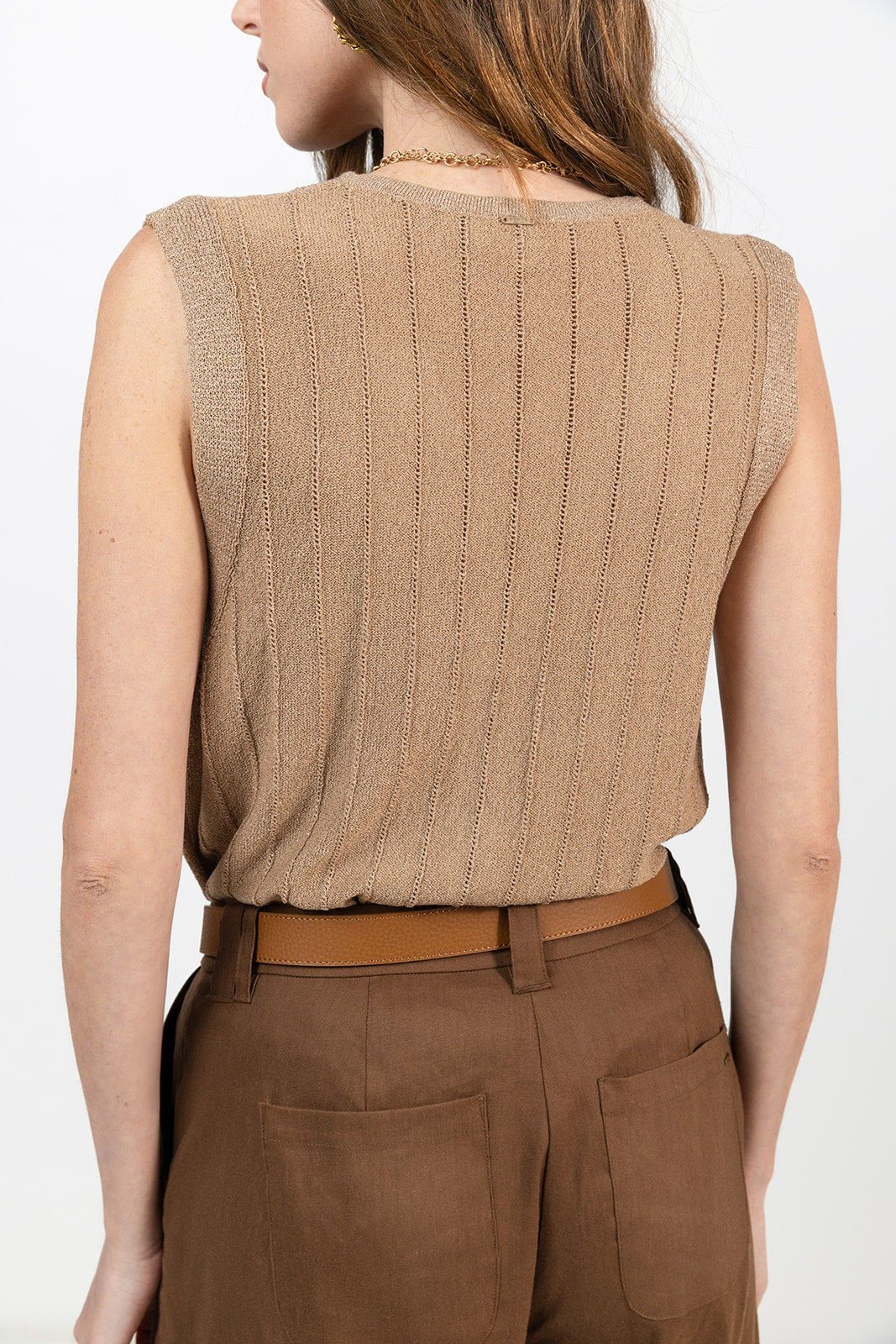 Débardeur doré métallisé | Elora