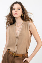 Débardeur doré métallisé | Elora