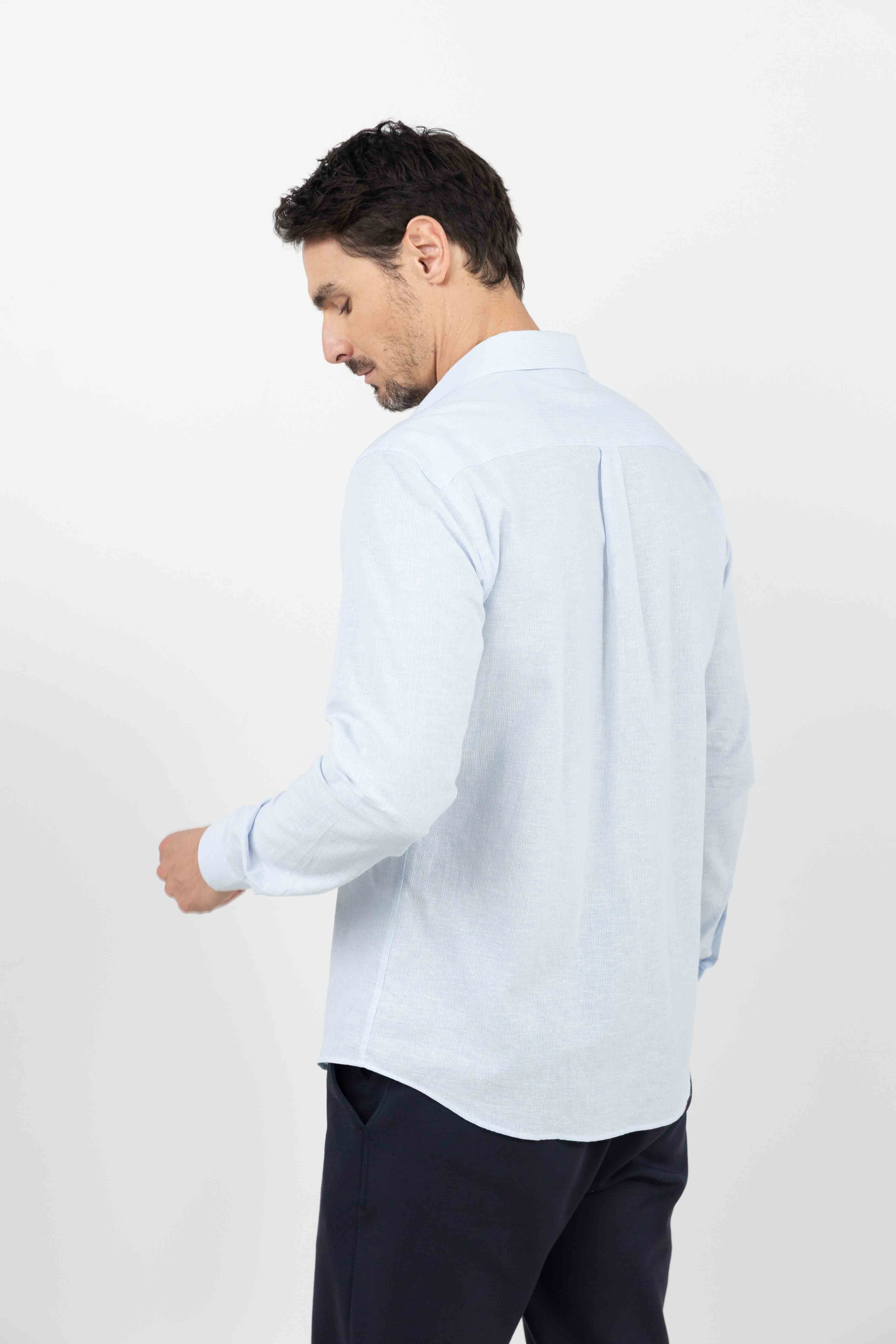 Chemise rayée bleu ciel | Elora