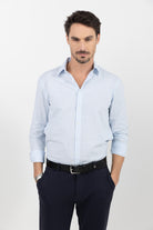 Chemise rayée bleu ciel | Elora