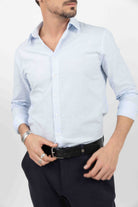 Chemise rayée bleu ciel | Elora