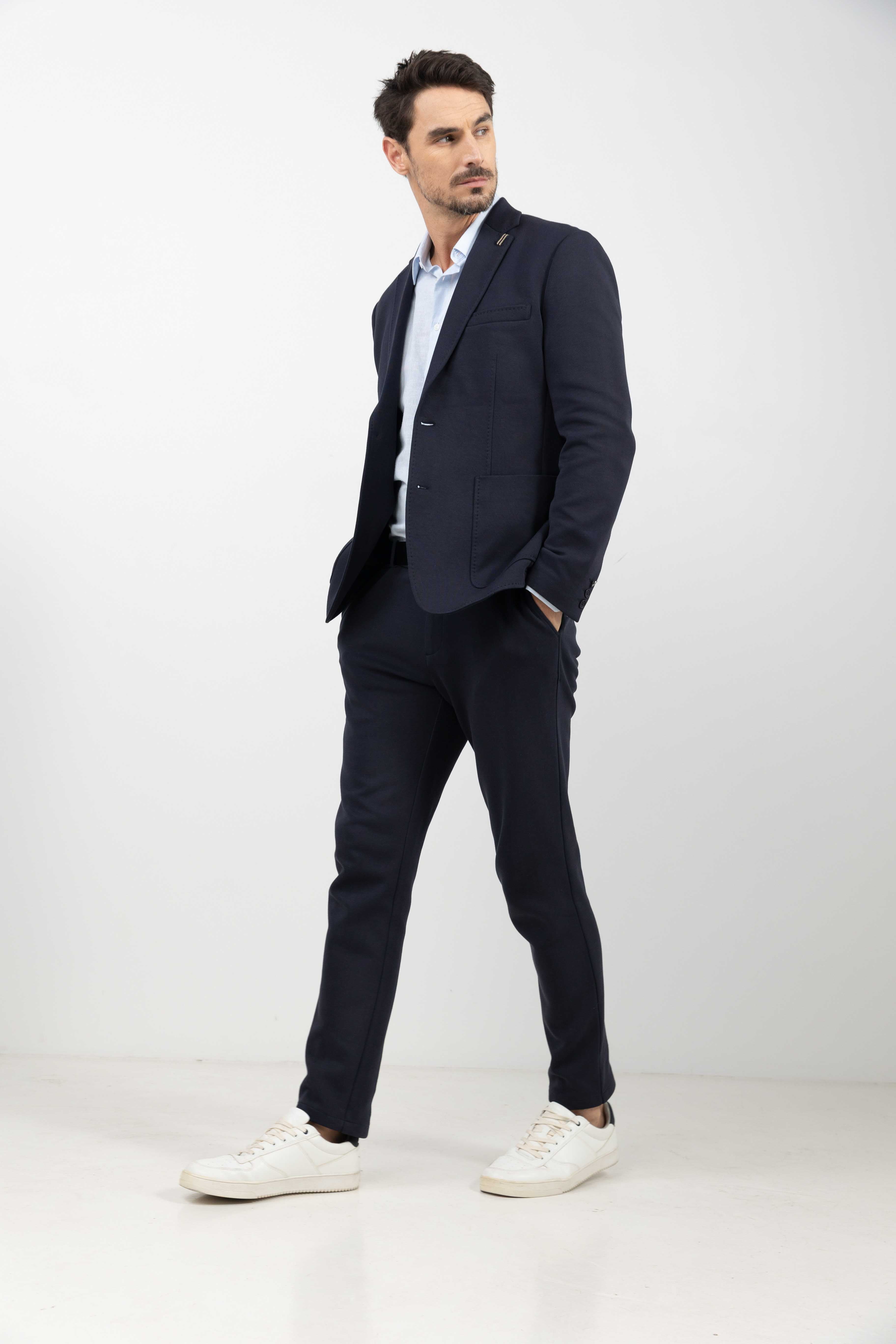 Pantalon bleu marine chic confort | Elora