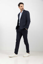 Pantalon bleu marine chic confort | Elora