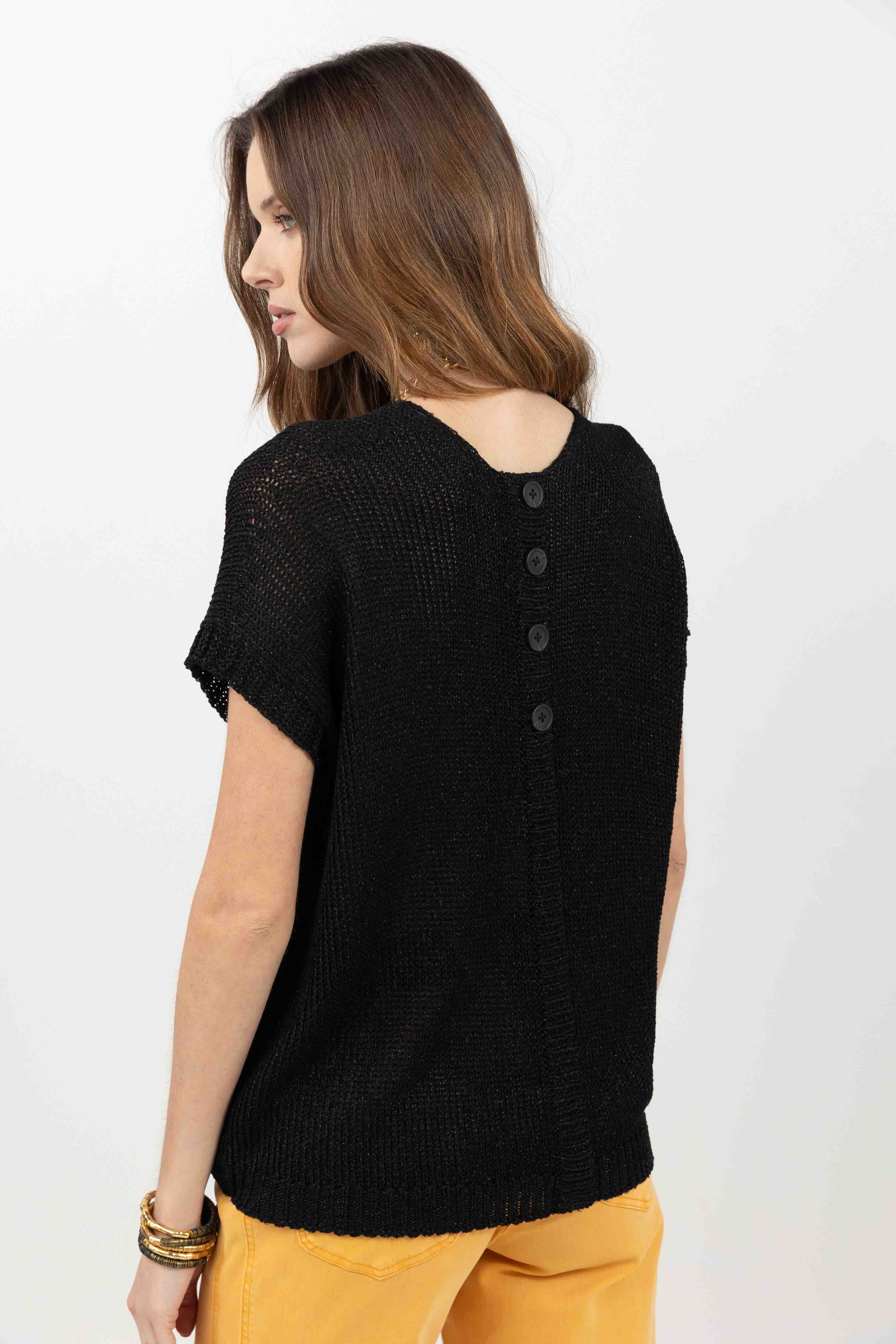 Pull noir tricot moderne | Elora