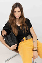 Pull noir tricot moderne | Elora