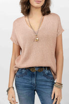 Pull rose ample à maille | Elora