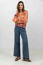 Jean large bleu esprit gypset | Elora