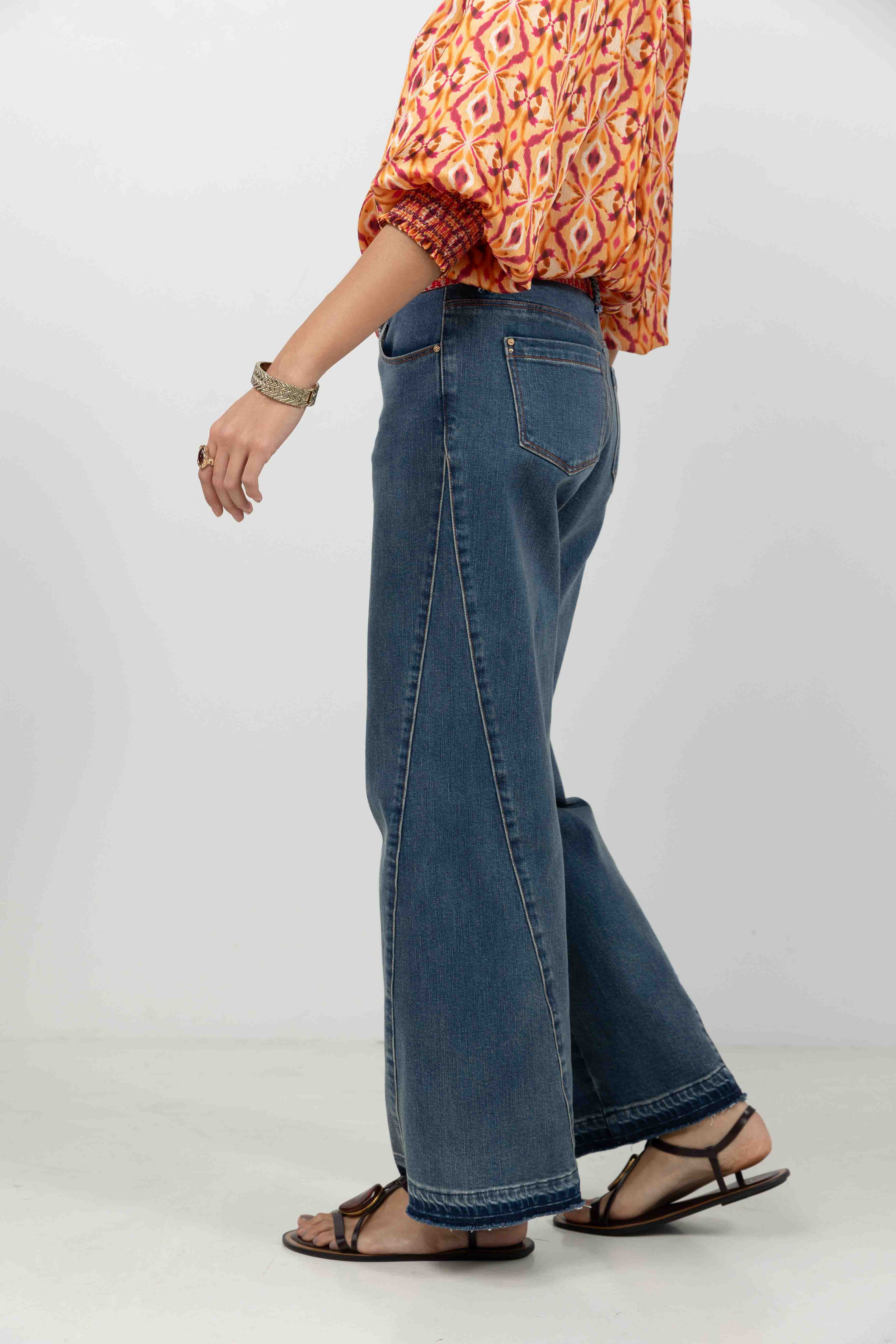 Jean large bleu esprit gypset | Elora