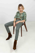 Pantalon chino kaki moderne | Elora