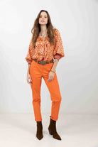 Pantalon chino orange moderne | Elora