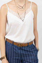 Caraco écru satin dentelle délicate | Elora