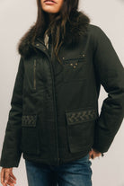 Parka kaki fausse fourrure | Elora