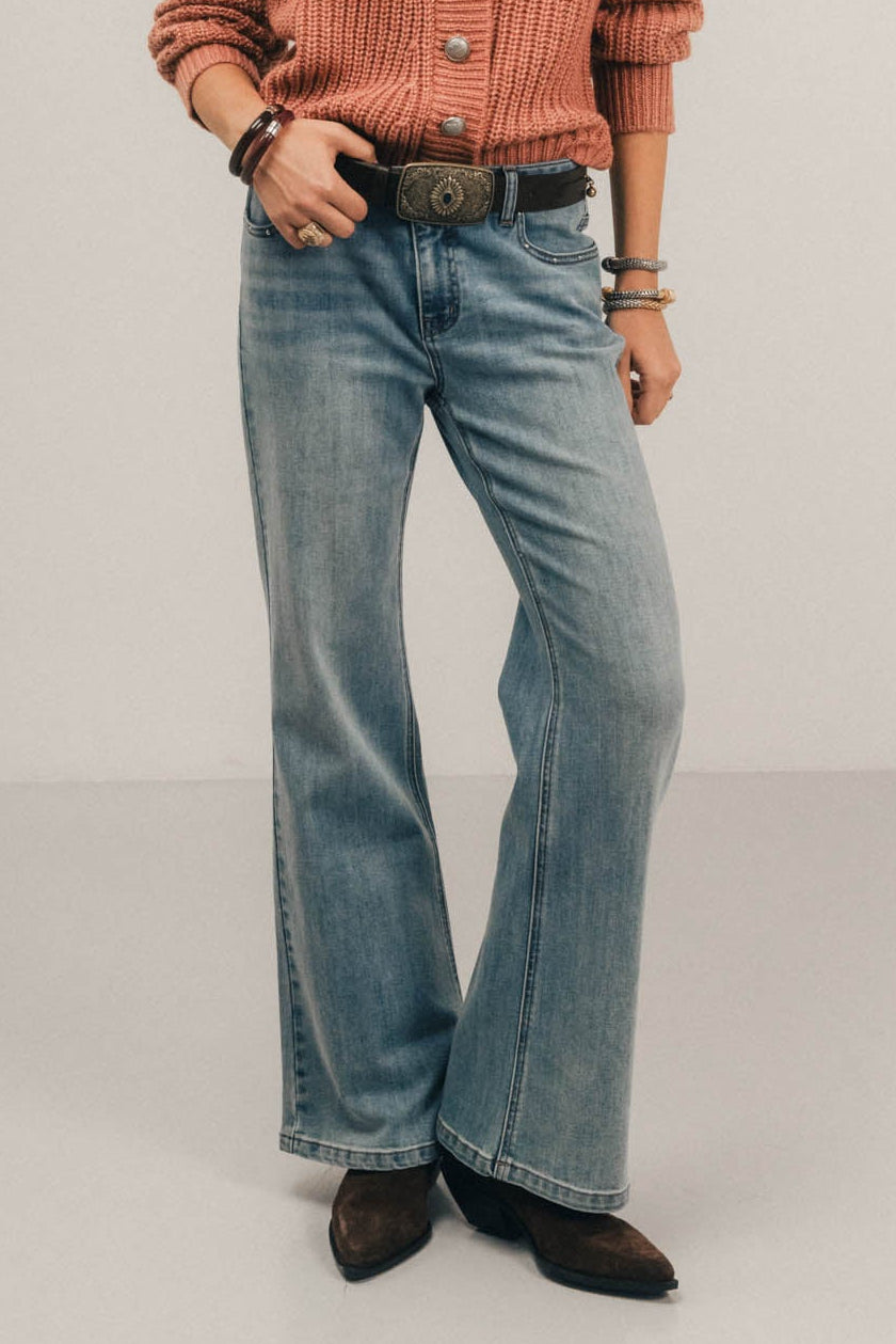 Jean flare bleu ciel seventies | Elora