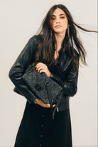 Sac denim noir matelassé rock | Elora