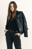 Pantalon cigarette imprimé bi-tons chic | Elora