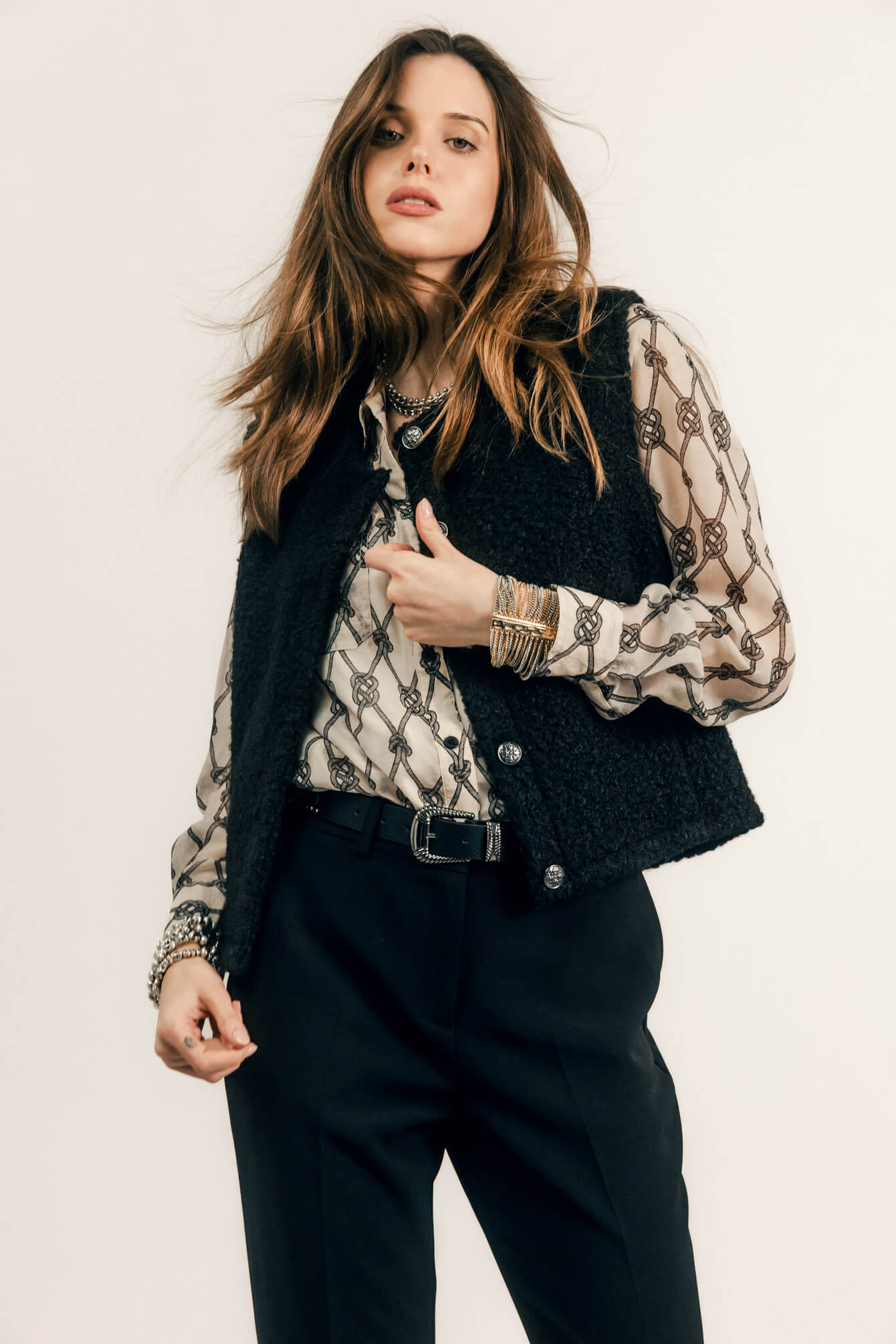 Pantalon noir cigarette chic | Elora