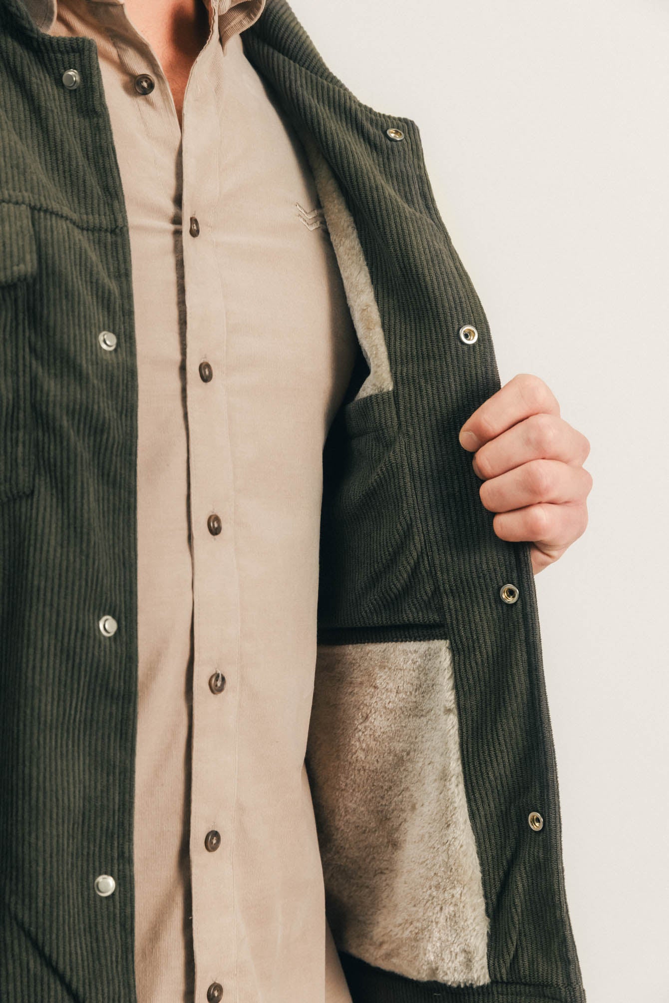 Blouson kaki velours côtelé | Elora