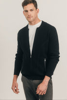 Gilet noir maille zippé confortable | Elora