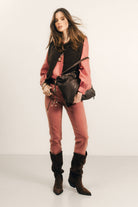 Pantalon rose indien coupe slim | Elora
