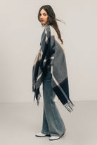 Poncho carreaux bleu | Elora