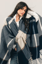 Poncho carreaux bleu | Elora