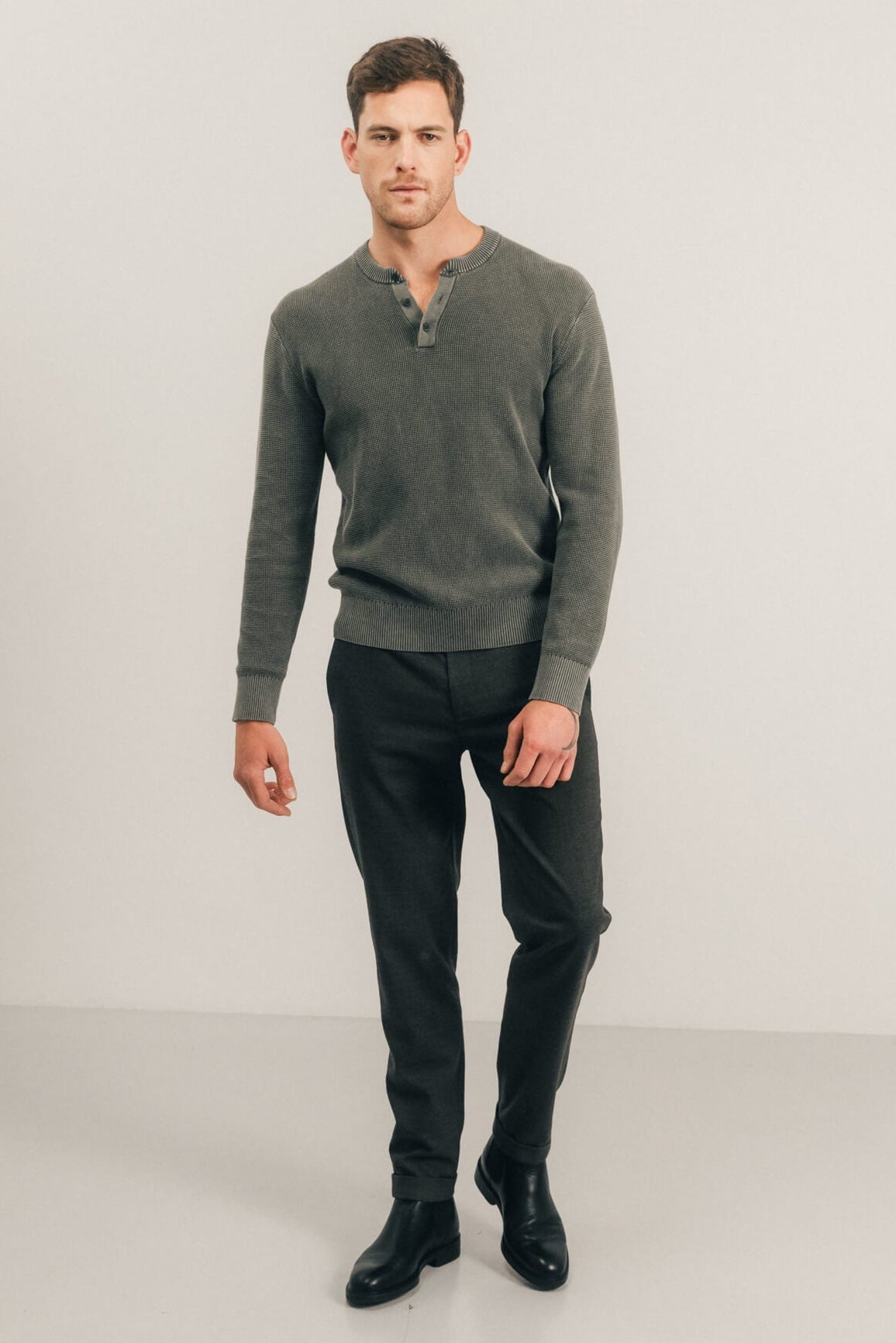 Pantalon kaki carreaux chic | Elora