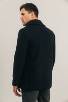 Manteau caban anthracite col tailleur | Elora