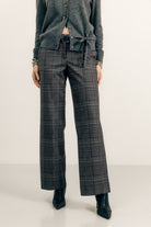 Pantalon prince-de-galles gris | Elora
