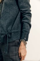 Gilet gris chiné col V intemporel | Elora