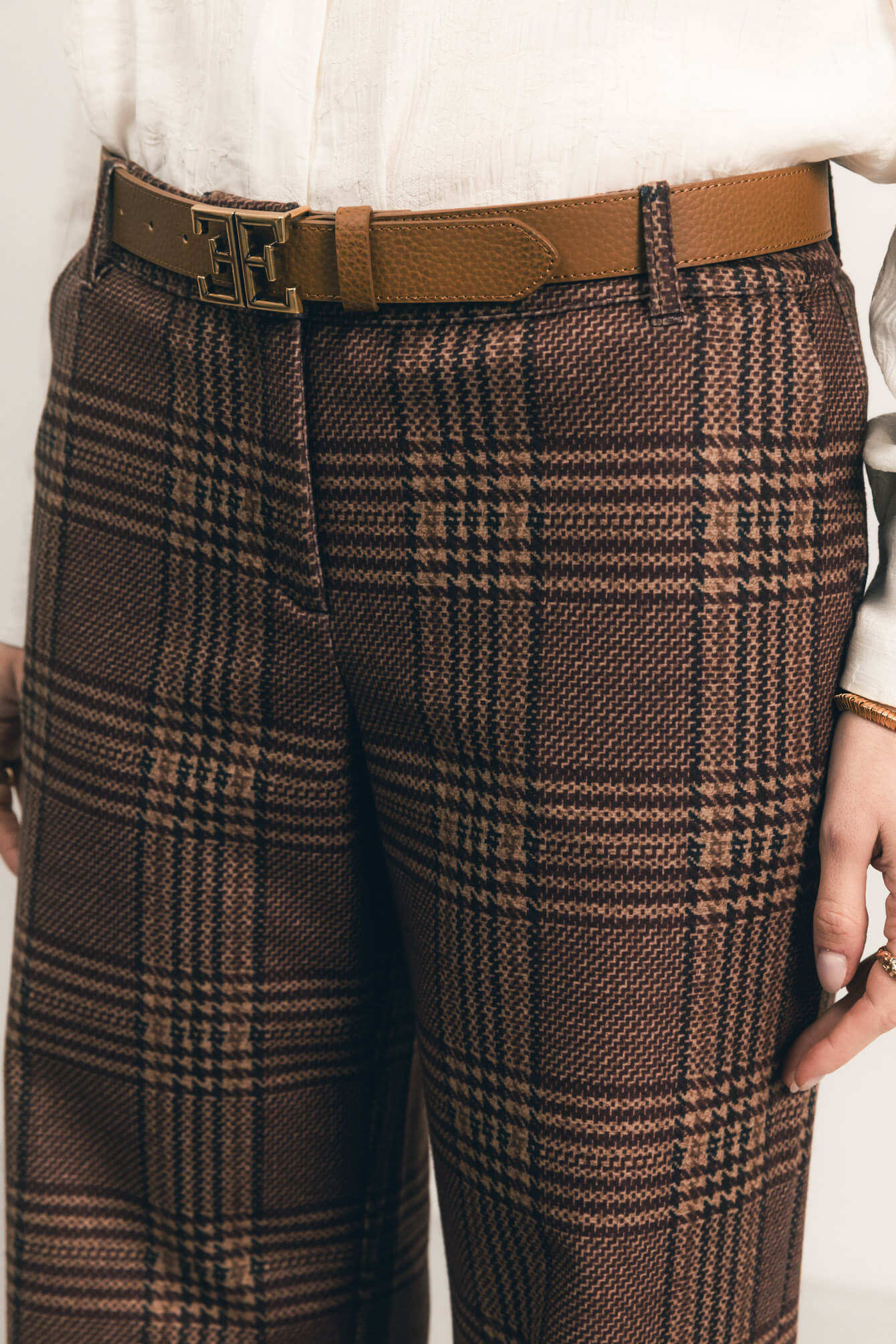 Pantalon prince-de-galles bordeaux | Elora