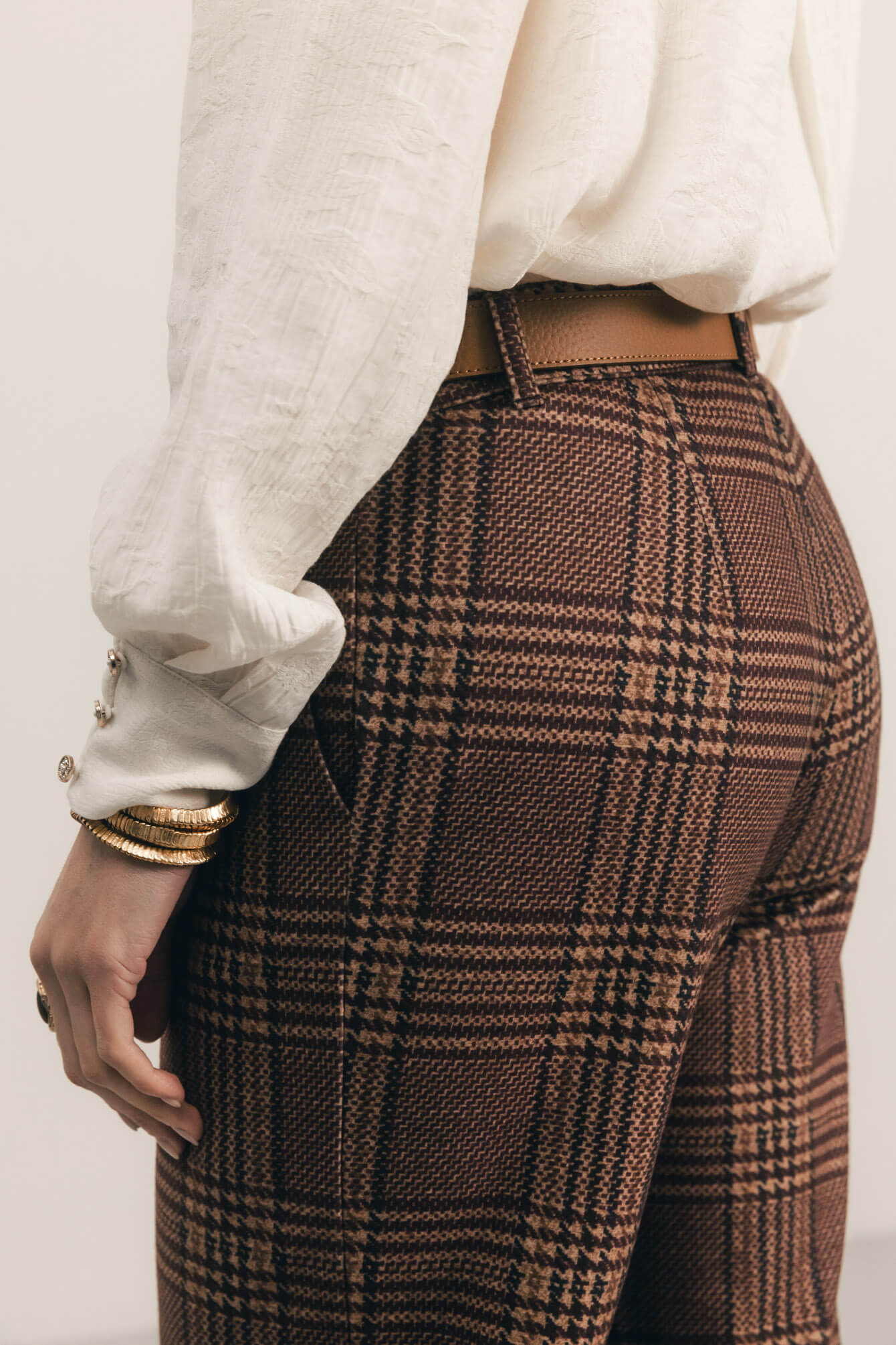 Pantalon prince-de-galles bordeaux | Elora