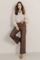 Pantalon prince-de-galles bordeaux | Elora