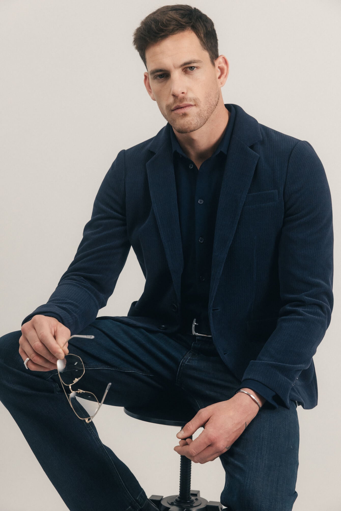 Chemise maille navy confort | Elora