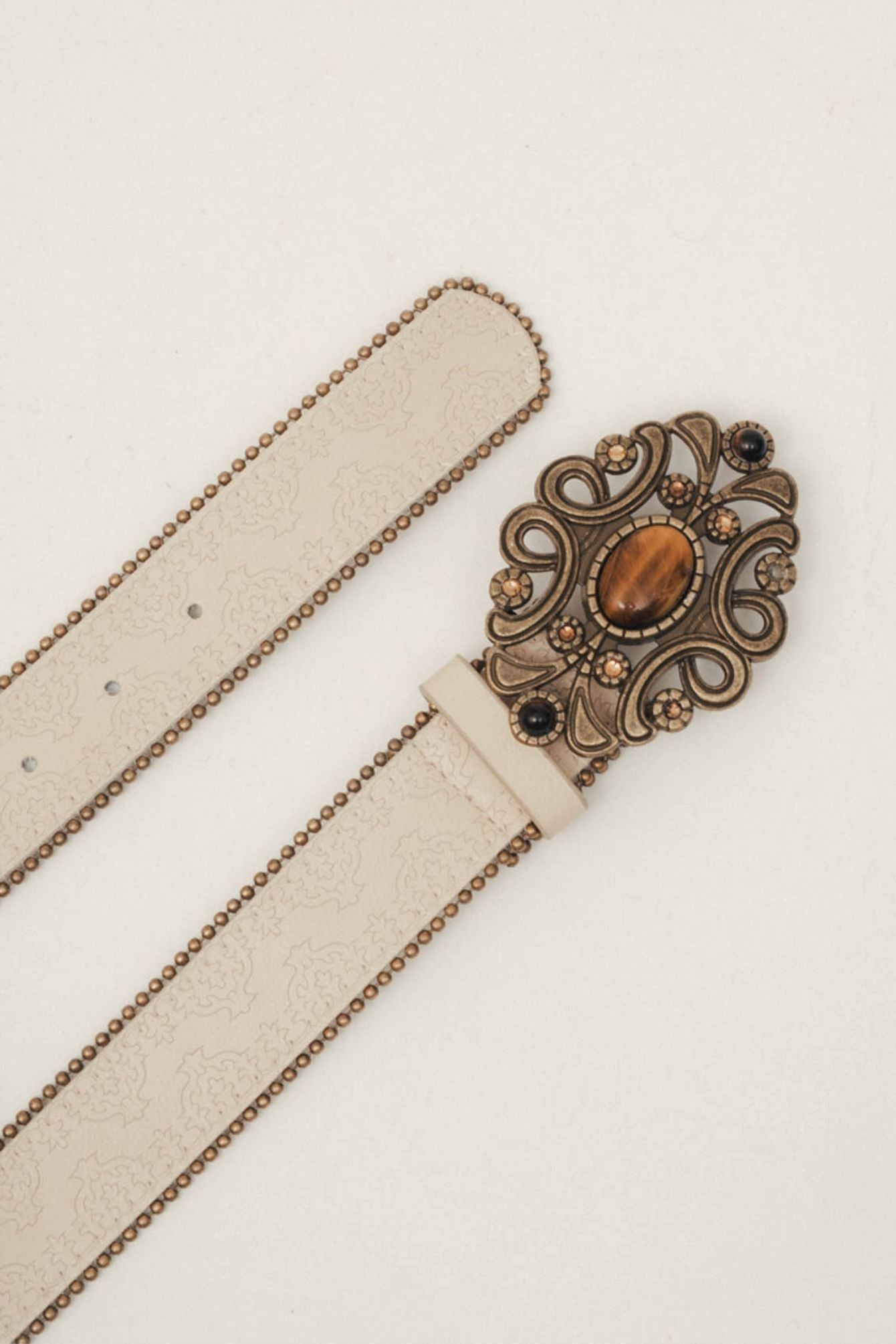 Ceinture beige boucle oversized | Elora
