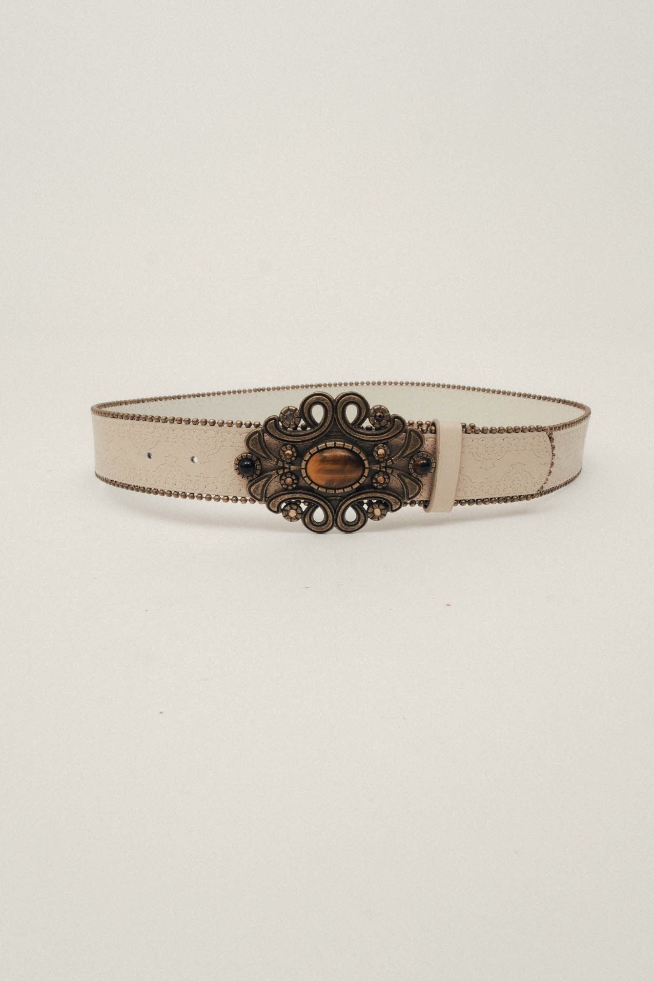 Ceinture beige boucle oversized | Elora