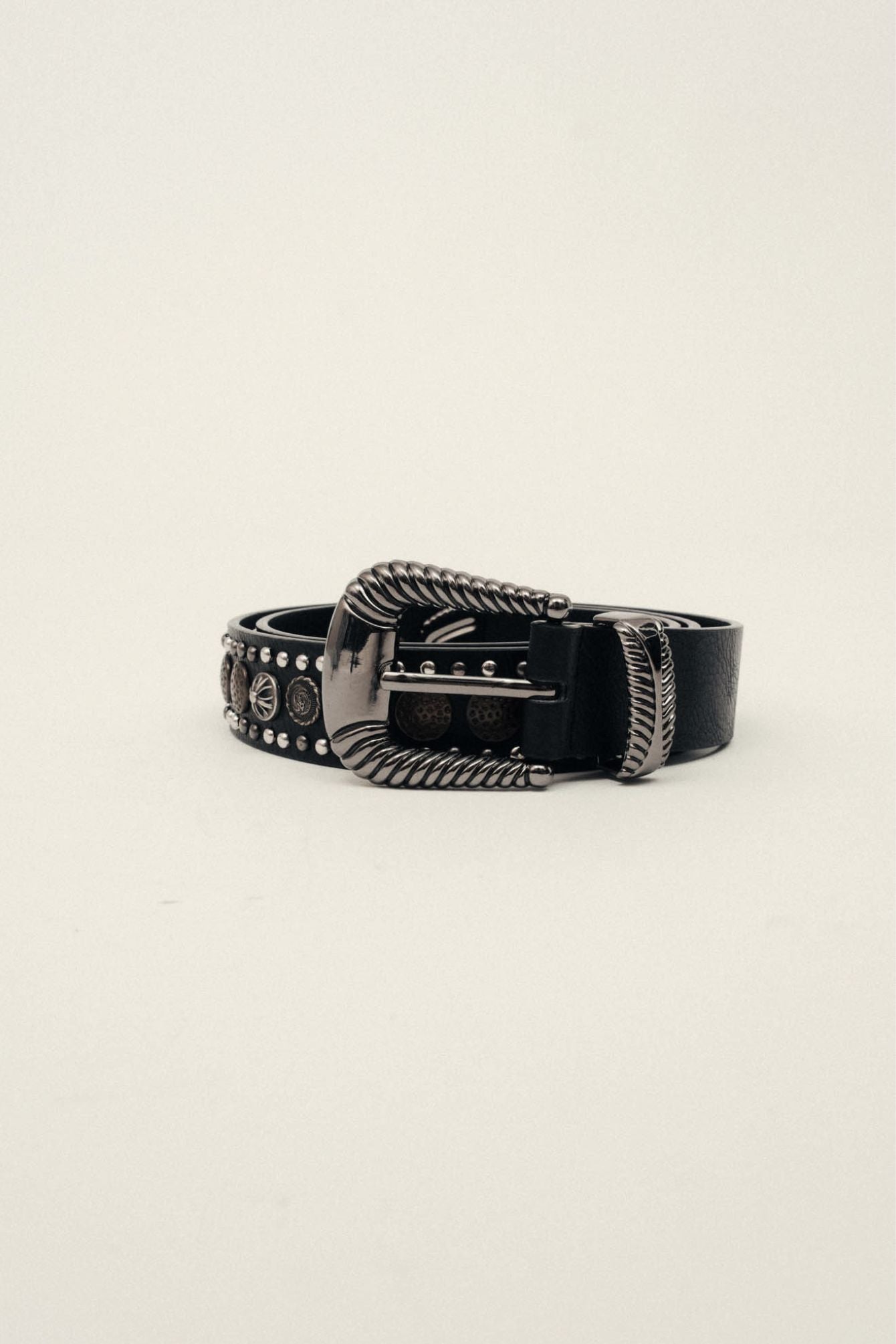 Ceinture noire cloutée esprit western | Elora