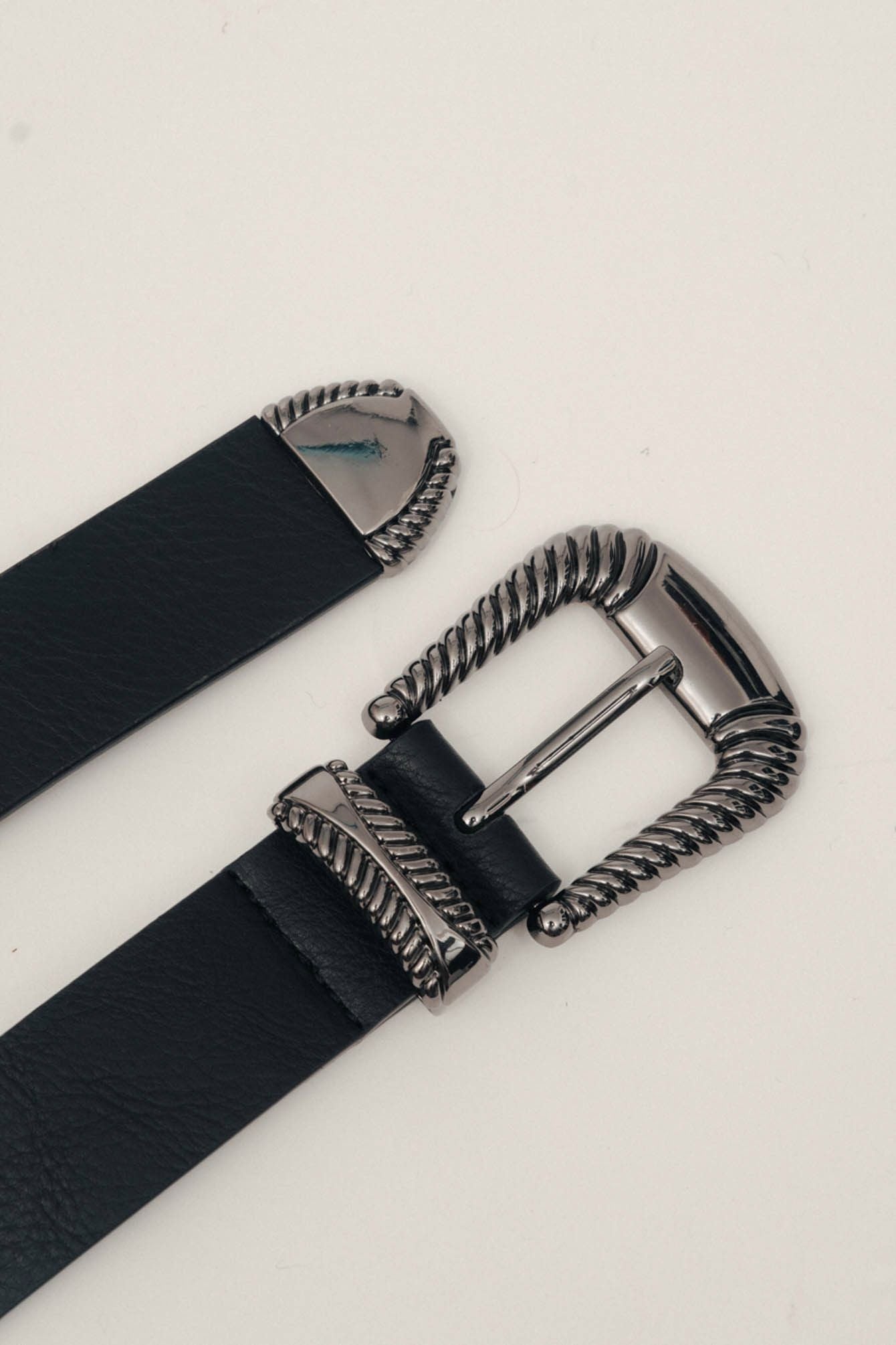 Ceinture noire cloutée esprit western | Elora