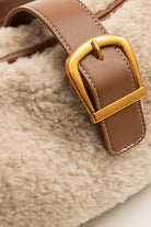 Sac en fausse fourrure camel et écru | Elora