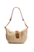 Sac en fausse fourrure camel et écru | Elora