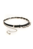 Ceinture double noir et métal | Elora